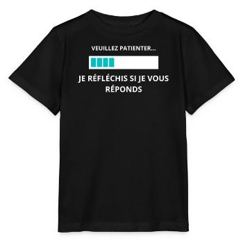 Veuillez patienter je réfléchis - T-shirt bio MINI CREATOR Stanley/Stella Enfant - noir - Devant - Mikhail (115cm)