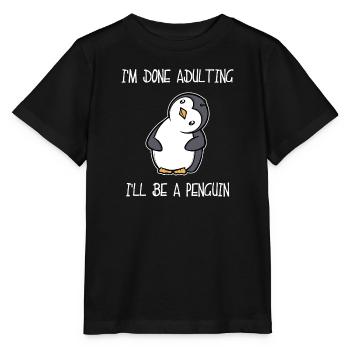 Déclaration d’oiseaux de mer du pôle Sud Sweet Penguin Animal Zoo - T-shirt bio MINI CREATOR Stanley/Stella Enfant - noir - Devant - Mikhail (115cm)