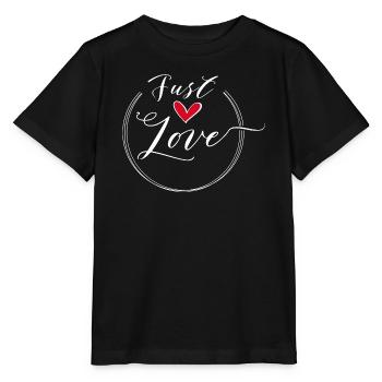 Just Love Heart Scripted Circle - Stanley/Stella MINI CREATOR Kids’ T-Shirt - black - Front - Mikhail (115cm)