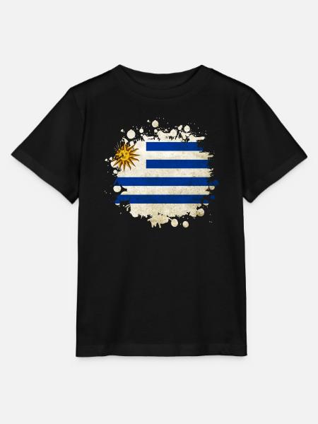 Uruguay Klecks Flaggen Design - Stanley/Stella Kinder T-Shirt MINI CREATOR - Schwarz