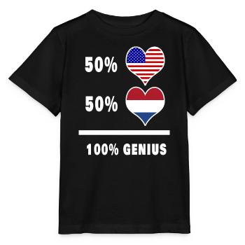 USA und Niederlande geniales Flaggendesign - Stanley/Stella Kinder T-Shirt MINI CREATOR  - Schwarz - Vorne - Mikhail (115cm)