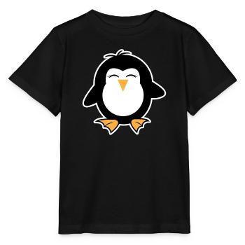 Zoo Animal Pingouin Oiseau Doux Oiseau de Mer - T-shirt bio MINI CREATOR Stanley/Stella Enfant - noir - Devant - Mikhail (115cm)