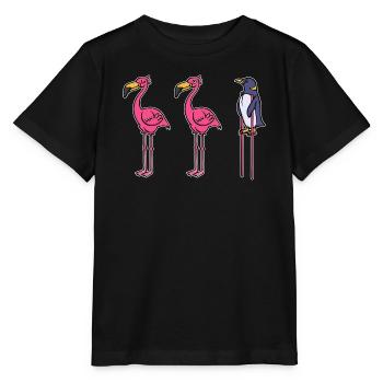 Drôle d’animal Pingouin Oiseau de mer Zoo Oiseau - T-shirt bio MINI CREATOR Stanley/Stella Enfant - noir - Devant - Mikhail (115cm)