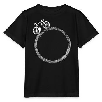 Rad auf Ring – Fahrradsilhouette - Stanley/Stella Kinder T-Shirt MINI CREATOR  - Schwarz - Vorne - Mikhail (115cm)