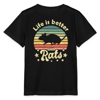 Ratte Ratten - Stanley/Stella Kinder T-Shirt MINI CREATOR  - Schwarz - Vorne - Mikhail (115cm)