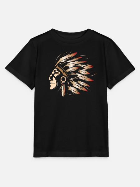 Indianer Symbol Illustration Farben Häuptling icon - Stanley/Stella Kinder T-Shirt MINI CREATOR - Schwarz