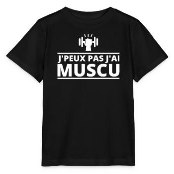 musculation, musculation sport - T-shirt bio MINI CREATOR Stanley/Stella Enfant - noir - Devant - Mikhail (115cm)