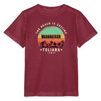 Toliara Madagaskar Strand Design - Stanley/Stella Kinder T-Shirt MINI CREATOR  - Burgunderrot - Vorne - Kain (125cm)