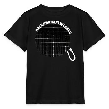 Balkonkraftwerker PV Anlage Stromerzeuger Umwelt - Stanley/Stella Kinder T-Shirt MINI CREATOR  - Schwarz - Vorne - Mikhail (115cm)