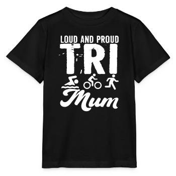 Triathlète Tri Maman bruyante et fière - T-shirt bio MINI CREATOR Stanley/Stella Enfant - noir - Devant - Mikhail (115cm)