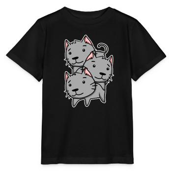 Chats mignons - T-shirt bio MINI CREATOR Stanley/Stella Enfant - noir - Devant - Mikhail (115cm)