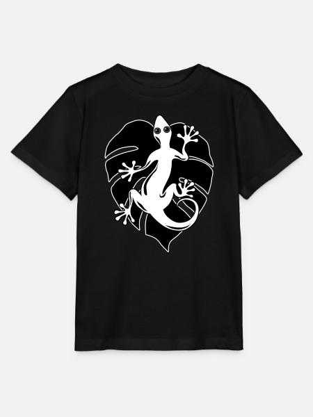 Salamander und Blatt - Stanley/Stella Kinder T-Shirt MINI CREATOR - Schwarz