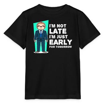 Mammifères paresseux Déclaration humoristique lente - T-shirt bio MINI CREATOR Stanley/Stella Enfant - noir - Devant - Mikhail (115cm)