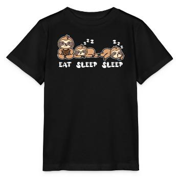 Cool végétarien relax paresseux lève-tard dicton - T-shirt bio MINI CREATOR Stanley/Stella Enfant - noir - Devant - Mikhail (115cm)