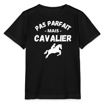 équitation, fan d'équitation, passionné de chevaux - T-shirt bio MINI CREATOR Stanley/Stella Enfant - noir - Devant - Mikhail (115cm)