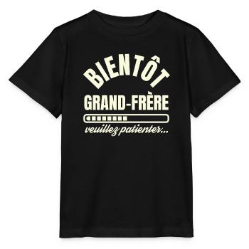 Bientôt Grand Frère - T-shirt bio MINI CREATOR Stanley/Stella Enfant - noir - Devant - Mikhail (115cm)