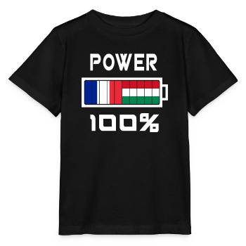 Ungarn und Frankreich Power 100% - Stanley/Stella Kinder T-Shirt MINI CREATOR  - Schwarz - Vorne - Mikhail (115cm)