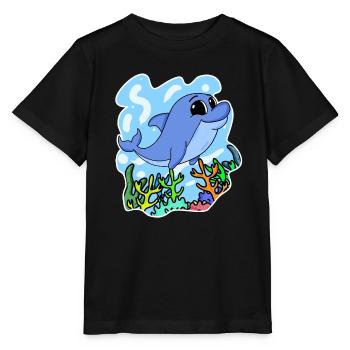 Delfin - Säugetier Meerestier Naturschutz Umwelt - Stanley/Stella Kinder T-Shirt MINI CREATOR  - Schwarz - Vorne - Mikhail (115cm)