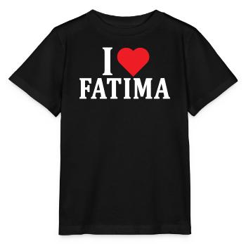 T-Shirt Ich liebe Fatima T-Shirt Geschenkidee - Stanley/Stella Kinder T-Shirt MINI CREATOR  - Schwarz - Vorne - Mikhail (115cm)