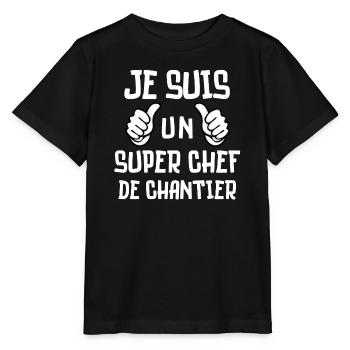 chantier, chef de chantier - T-shirt bio MINI CREATOR Stanley/Stella Enfant - noir - Devant - Mikhail (115cm)