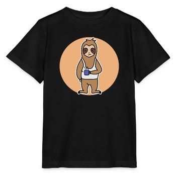Late Riser Animal Sloth Jungle Tired Zoo - Stanley/Stella MINI CREATOR Kids’ T-Shirt - black - Front - Mikhail (115cm)