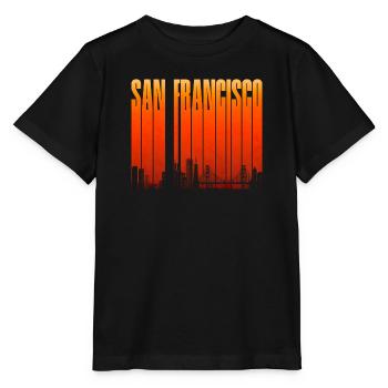 Pente de la skyline de San Francisco - T-shirt bio MINI CREATOR Stanley/Stella Enfant - noir - Devant - Mikhail (115cm)