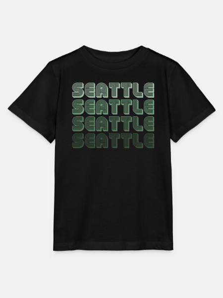 Seattle Retro Blockletters - Stanley/Stella Kinder T-Shirt MINI CREATOR  - Schwarz
