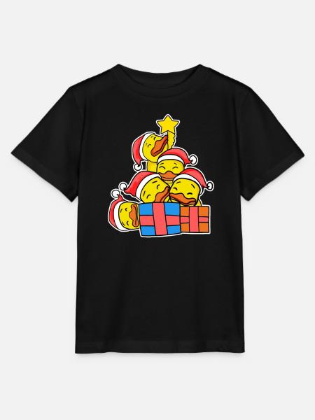Arbre de Noël Canards canards de Noël - T-shirt bio MINI CREATOR Stanley/Stella Enfant - noir