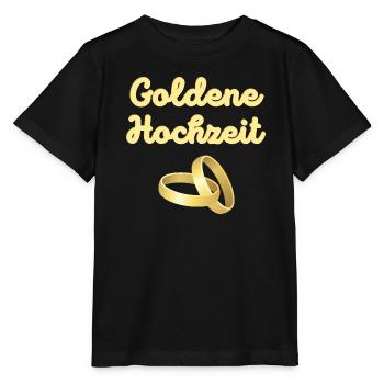 Goldene Hochzeit goldene Eheringe leuchtend Gold - Stanley/Stella Kinder T-Shirt MINI CREATOR  - Schwarz - Vorne - Mikhail (115cm)