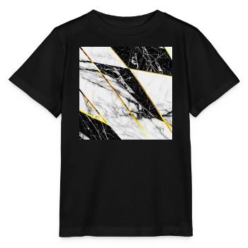 Marmor Schwarz Weiß Gold Mosaik Geometrisch - Stanley/Stella Kinder T-Shirt MINI CREATOR  - Schwarz - Vorne - Mikhail (115cm)