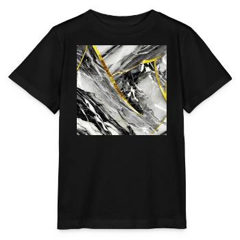 Marmor Schwarz Gold Naturstein - Stanley/Stella Kinder T-Shirt MINI CREATOR  - Schwarz - Vorne - Mikhail (115cm)