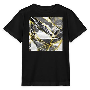 Marmor Schwarz Gold Geometrische Textur - Stanley/Stella Kinder T-Shirt MINI CREATOR  - Schwarz - Vorne - Mikhail (115cm)