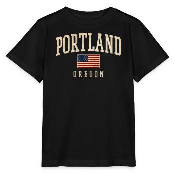 Portland Oregon États-Unis - T-shirt bio MINI CREATOR Stanley/Stella Enfant - noir - Devant - Mikhail (115cm)