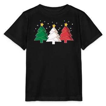 Weihnachtsbäume Italien Italienische Flagge - Stanley/Stella Kinder T-Shirt MINI CREATOR  - Schwarz - Vorne - Mikhail (115cm)