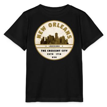 Badge vintage de la Skyline de la Nouvelle-Orléans - T-shirt bio MINI CREATOR Stanley/Stella Enfant - noir - Devant - Mikhail (115cm)