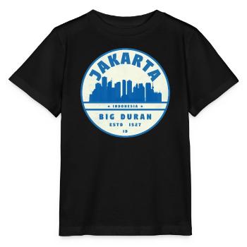 Logo du circuit de la ligne d’horizon de Jakarta Bleu Blanc - T-shirt bio MINI CREATOR Stanley/Stella Enfant - noir - Devant - Mikhail (115cm)