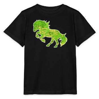 Galopp Pferde Islandpferde Pferdeliebe Trab - Stanley/Stella Kinder T-Shirt MINI CREATOR  - Schwarz - Vorne - Mikhail (115cm)
