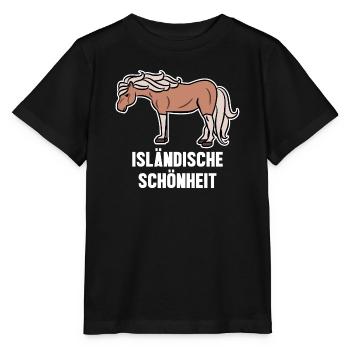 Islandpferde Pferdenarr Pferdeliebe Statement - Stanley/Stella Kinder T-Shirt MINI CREATOR  - Schwarz - Vorne - Mikhail (115cm)