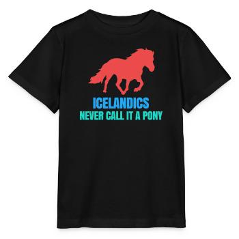 Islandpferde Pony Statement Isländer Pferdenarr - Stanley/Stella Kinder T-Shirt MINI CREATOR  - Schwarz - Vorne - Mikhail (115cm)