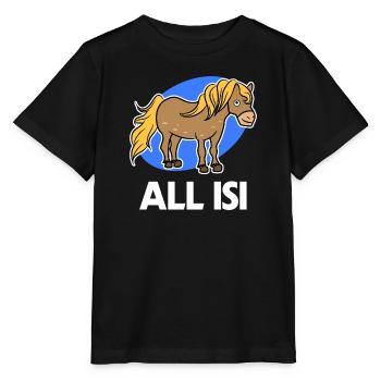 Pferdenarr Statement Islandpferde Islandponys Pony - Stanley/Stella Kinder T-Shirt MINI CREATOR  - Schwarz - Vorne - Mikhail (115cm)