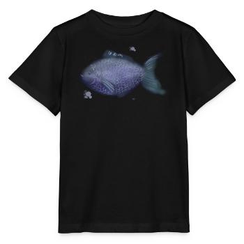 Poisson corail azur en écailles violettes - T-shirt bio MINI CREATOR Stanley/Stella Enfant - noir - Devant - Mikhail (115cm)