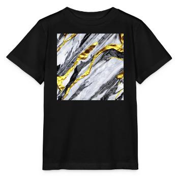 Structure en marbre or - T-shirt bio MINI CREATOR Stanley/Stella Enfant - noir - Devant - Mikhail (115cm)