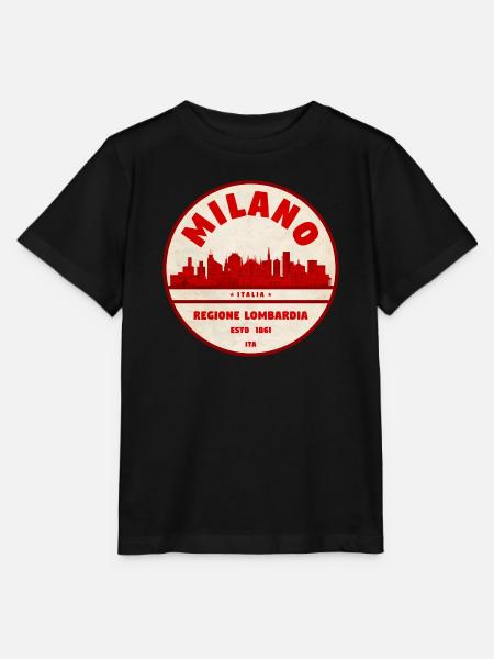 Milano Lombardia Retro Skyline - Stanley/Stella Kinder T-Shirt MINI CREATOR  - Schwarz