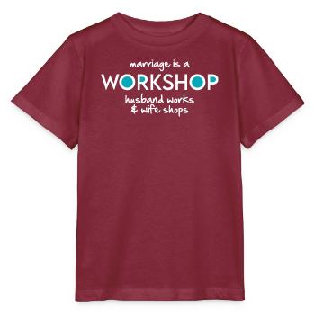 Atelier (sombre) - T-shirt bio MINI CREATOR Stanley/Stella Enfant - bordeaux - Devant - Kain (125cm)