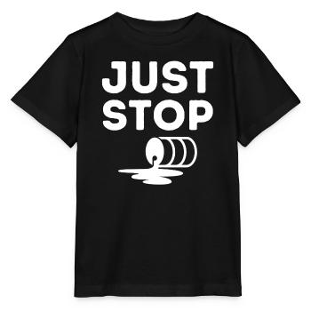 Just Stop Öl, Ökologie, Öl - Stanley/Stella Kinder T-Shirt MINI CREATOR  - Schwarz - Vorne - Mikhail (115cm)
