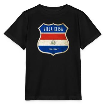 Villa Elisa Paraguay Wappen Flaggen Design - Stanley/Stella Kinder T-Shirt MINI CREATOR  - Schwarz - Vorne - Mikhail (115cm)
