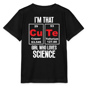 Je suis cette jolie fille qui aime la science - T-shirt bio MINI CREATOR Stanley/Stella Enfant - noir - Devant - Mikhail (115cm)