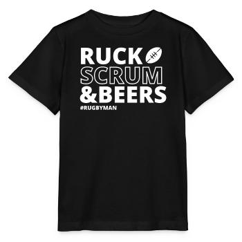 rugby, rugby sport, rugby humor - Stanley/Stella MINI CREATOR Kids’ T-Shirt - black - Front - Mikhail (115cm)