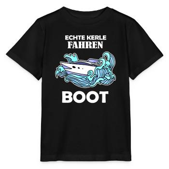 Boote Motorboot Kapitän Boot Seefahrt Geschenk - Stanley/Stella Kinder T-Shirt MINI CREATOR  - Schwarz - Vorne - Mikhail (115cm)