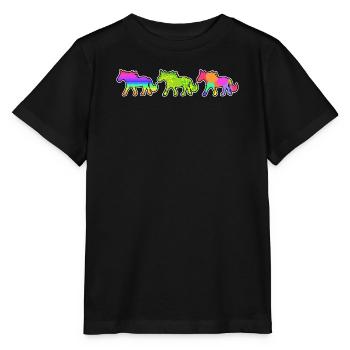 Pferde Galopp Fohlen Islandpferde Pferdeliebe - Stanley/Stella Kinder T-Shirt MINI CREATOR  - Schwarz - Vorne - Mikhail (115cm)